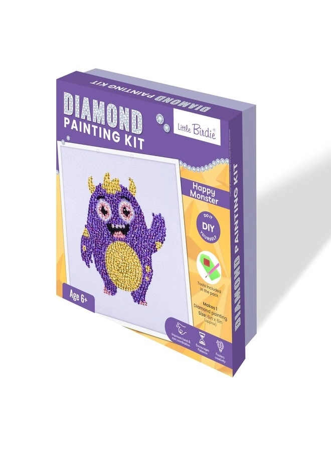 DIY Diamond Painting Kit Happy Monster - 1 Box Gift for Kids Adult