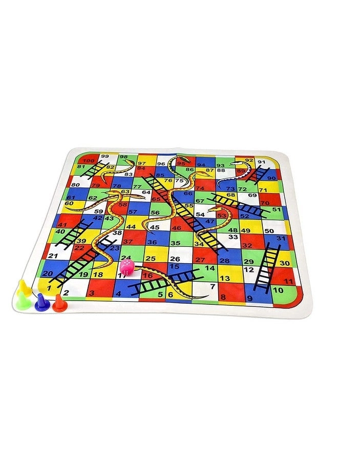 Jumbo 3 in 1 Ludo Snake & Ladder Play Mat - Reversible Anti-Skid