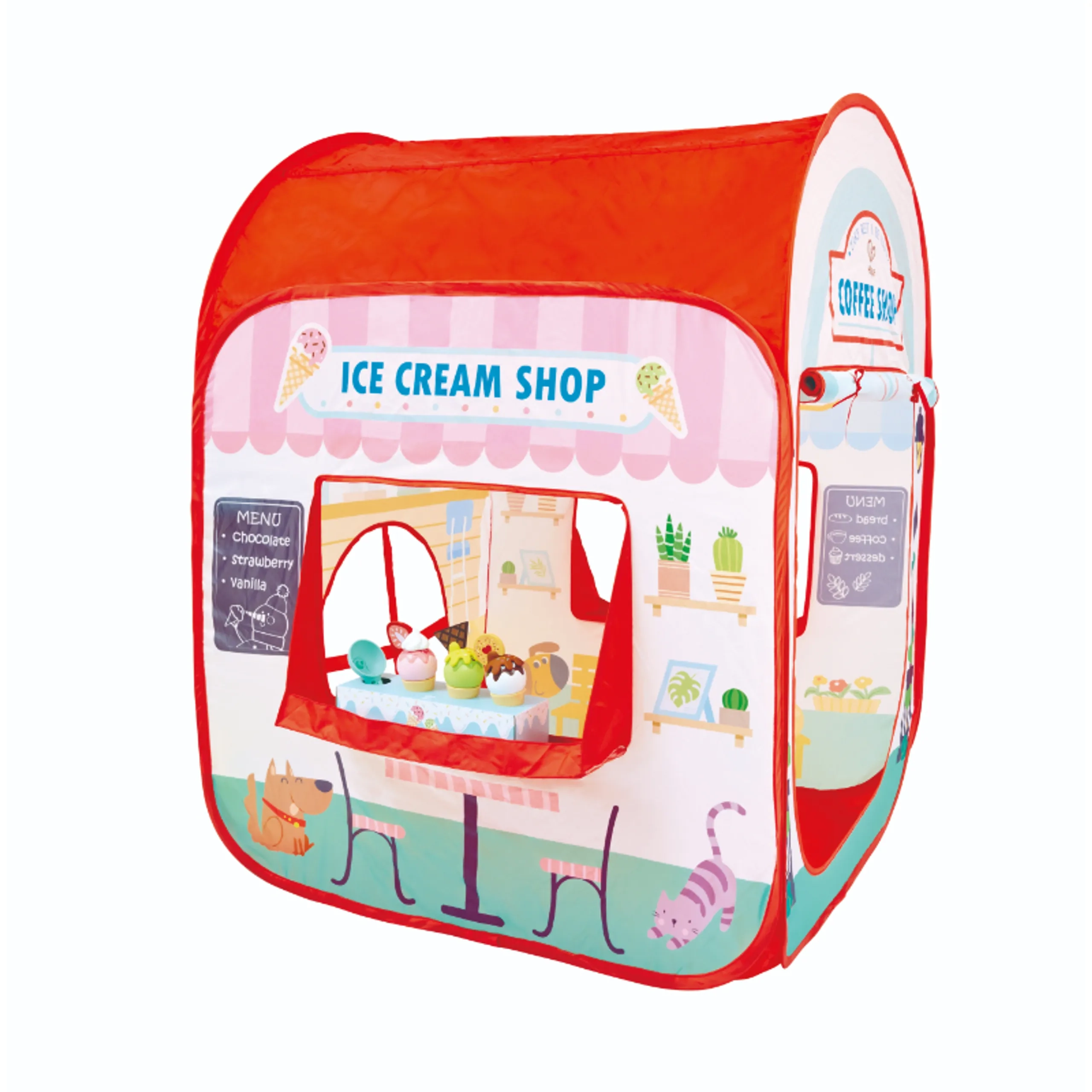 Hape My First Shop Ice Cream & Burgers Play Tent - 1