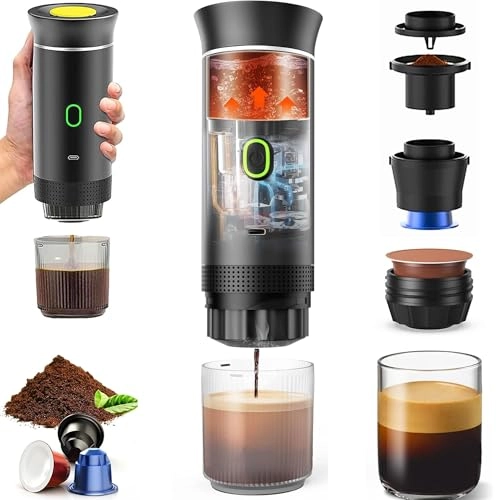 Portable Espresso Maker - 80 Milliliters Ground Coffee Original Capsules Dolce Gusto Pods