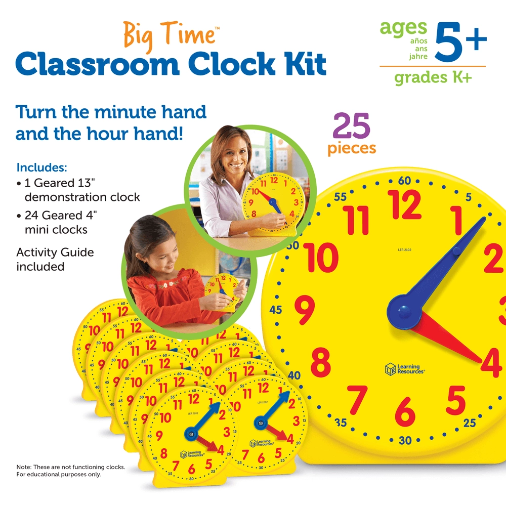 Big Time Classroom Clock Kit - Suitable for 5 years and above