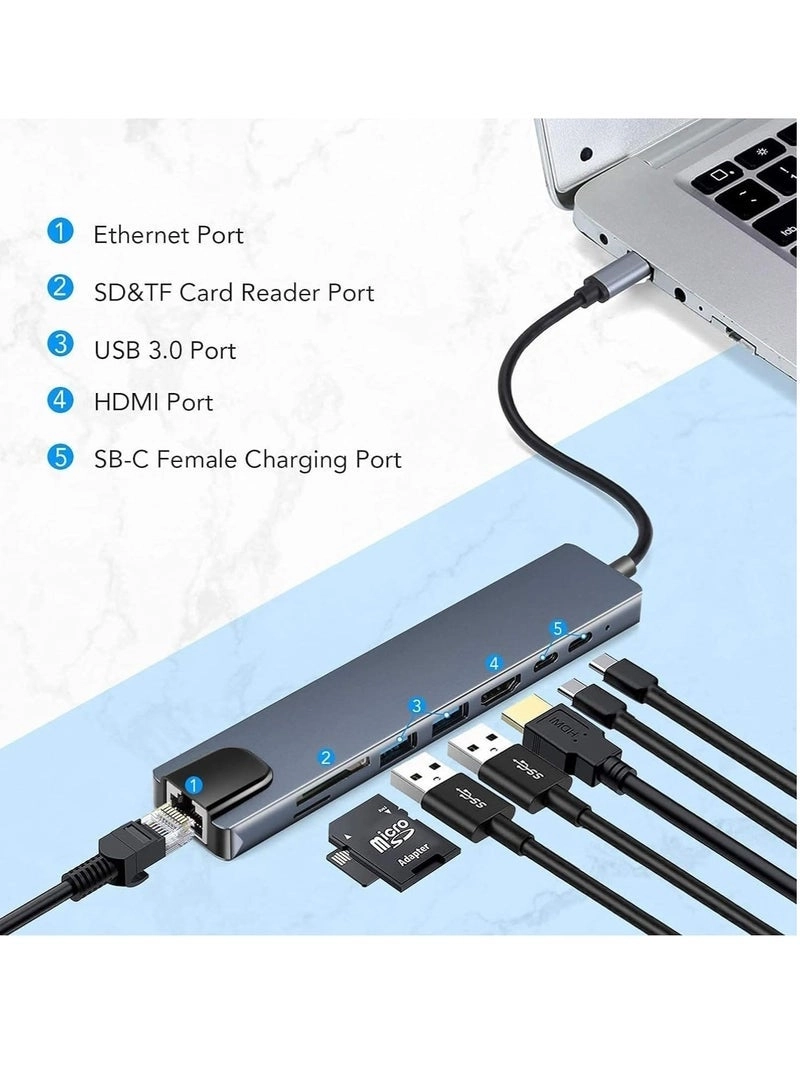 USB-C Multiport Hub Adapter - 4K HDMI Gigabit Ethernet