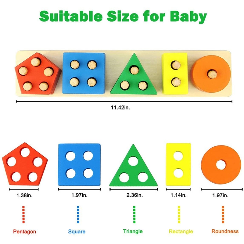 Multifunctional Wooden Shape Sorter - 1+ 25 wooden disks