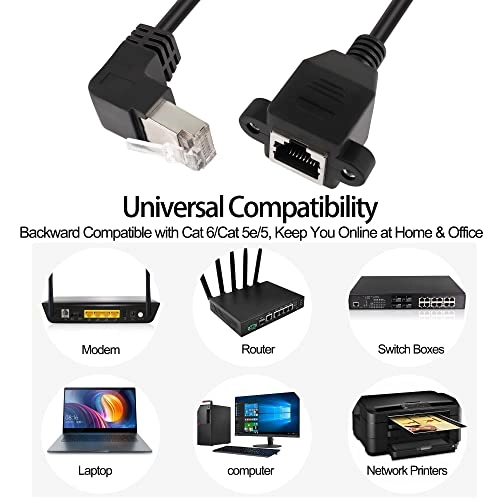 90 Degree RJ45 Ethernet Extension Cable - 50CM