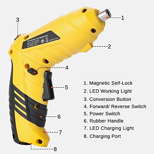 Cordless Electronic Screwdriver - 1300 Milliamp Hours