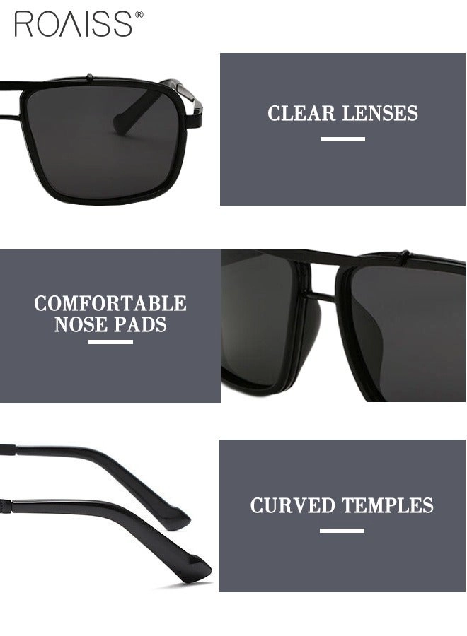 Rectangular Polarized Sunglasses - 59mm Dark Brown