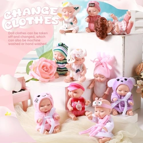Reborn Baby Doll - 10 Pcs 4 Inch Animal Clothes Ages 3+