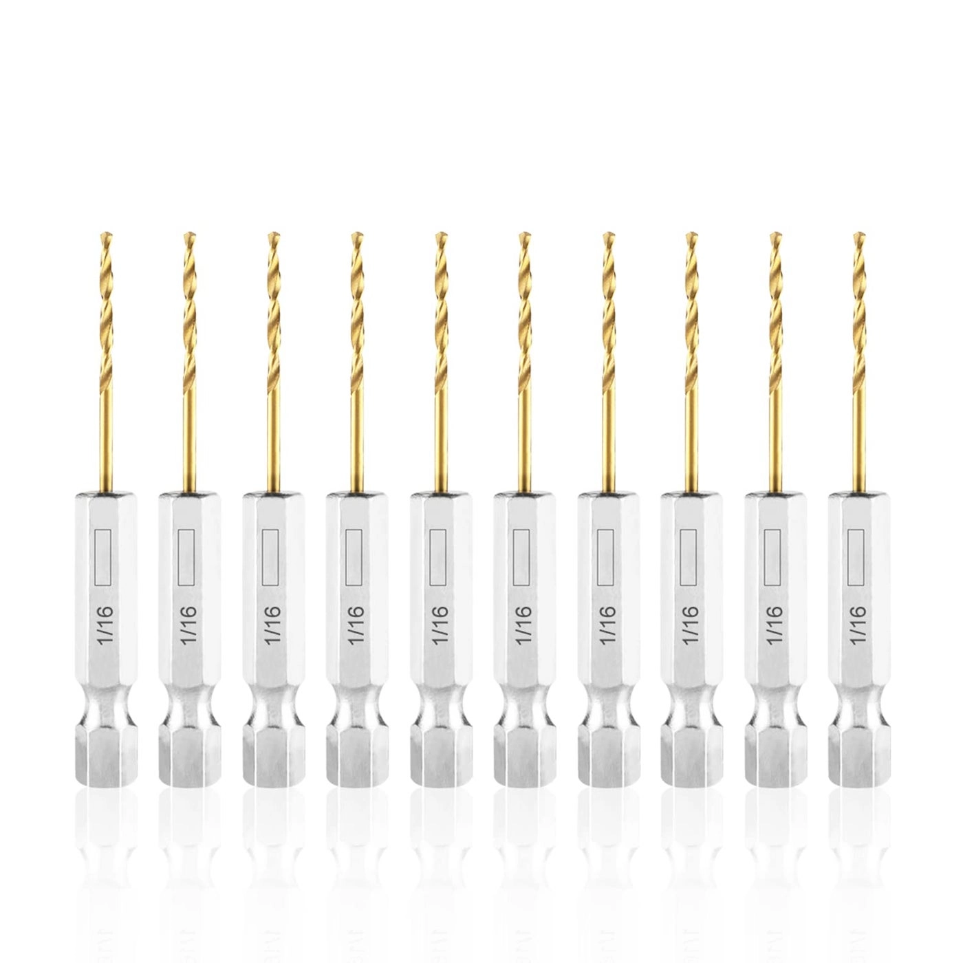 amoolo 1/16 Twist Drill Bit Set - Titanium Hss 10Pcs