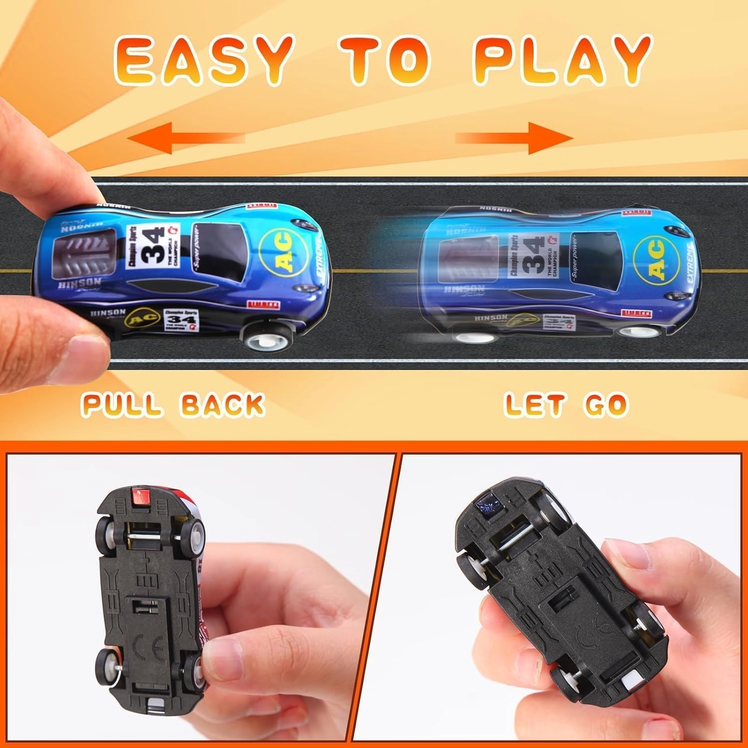 Pull Back Car Container Set - 1:64 24pcs