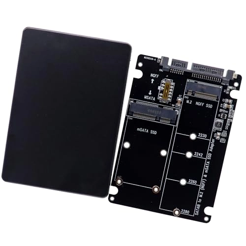 M.2 NGFF mSATA SSD to 2.5 inch SATA III Enclosure Adapter Bay - 7mm black
