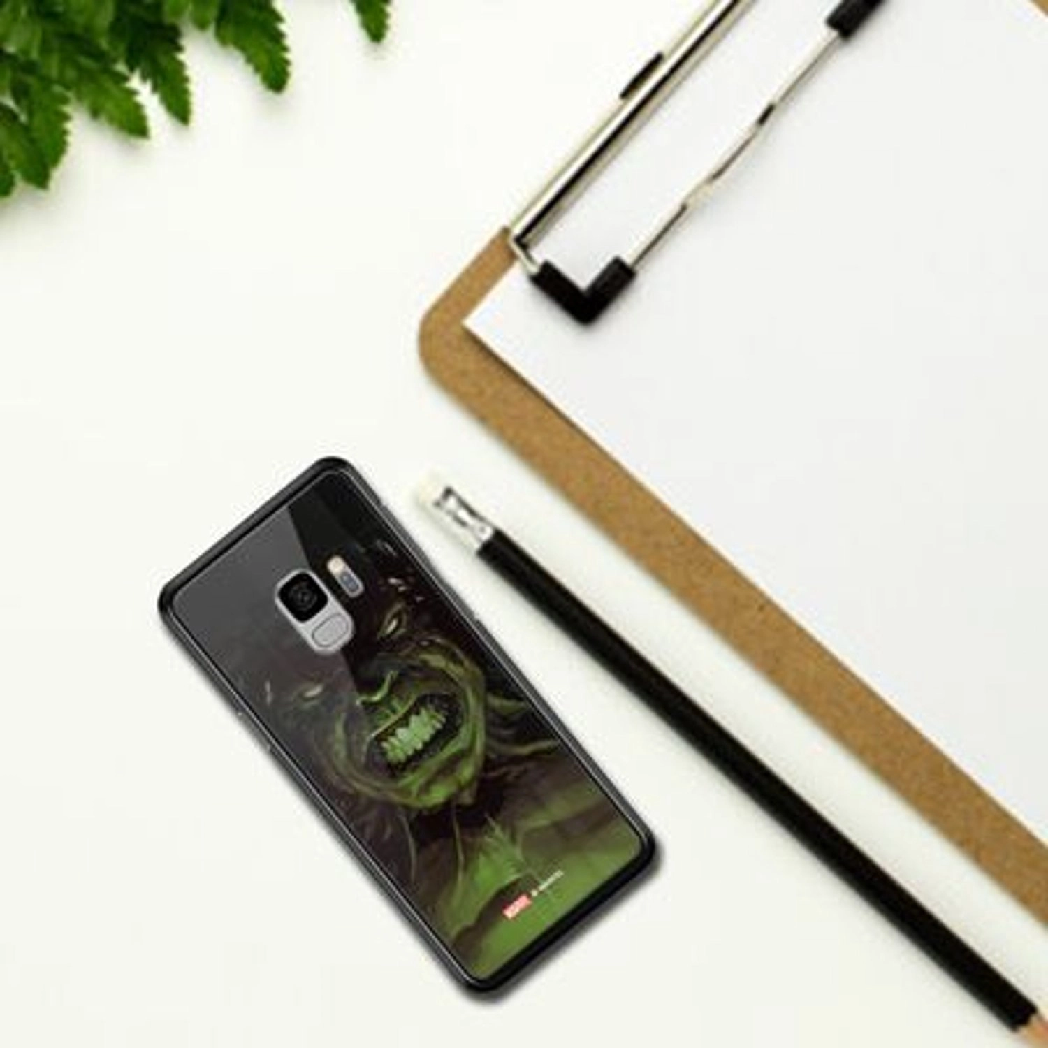 Wackylicious Hulk Smile Samsung S9 Cover - TPU Bumper Case + Tempered Glass Back