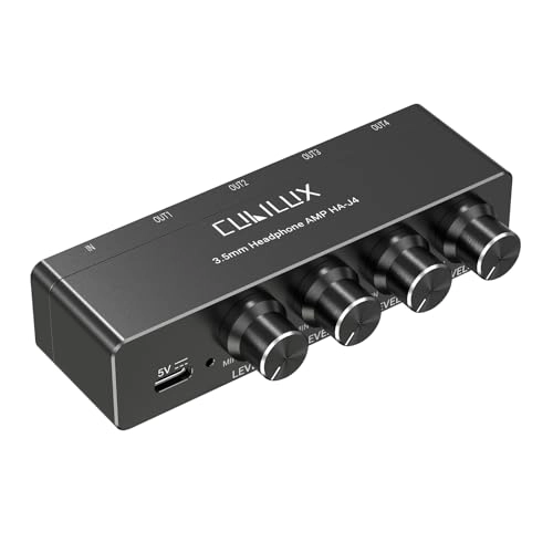 4-Way Headphone Amplifier - 3.5mm Independent Volume Control