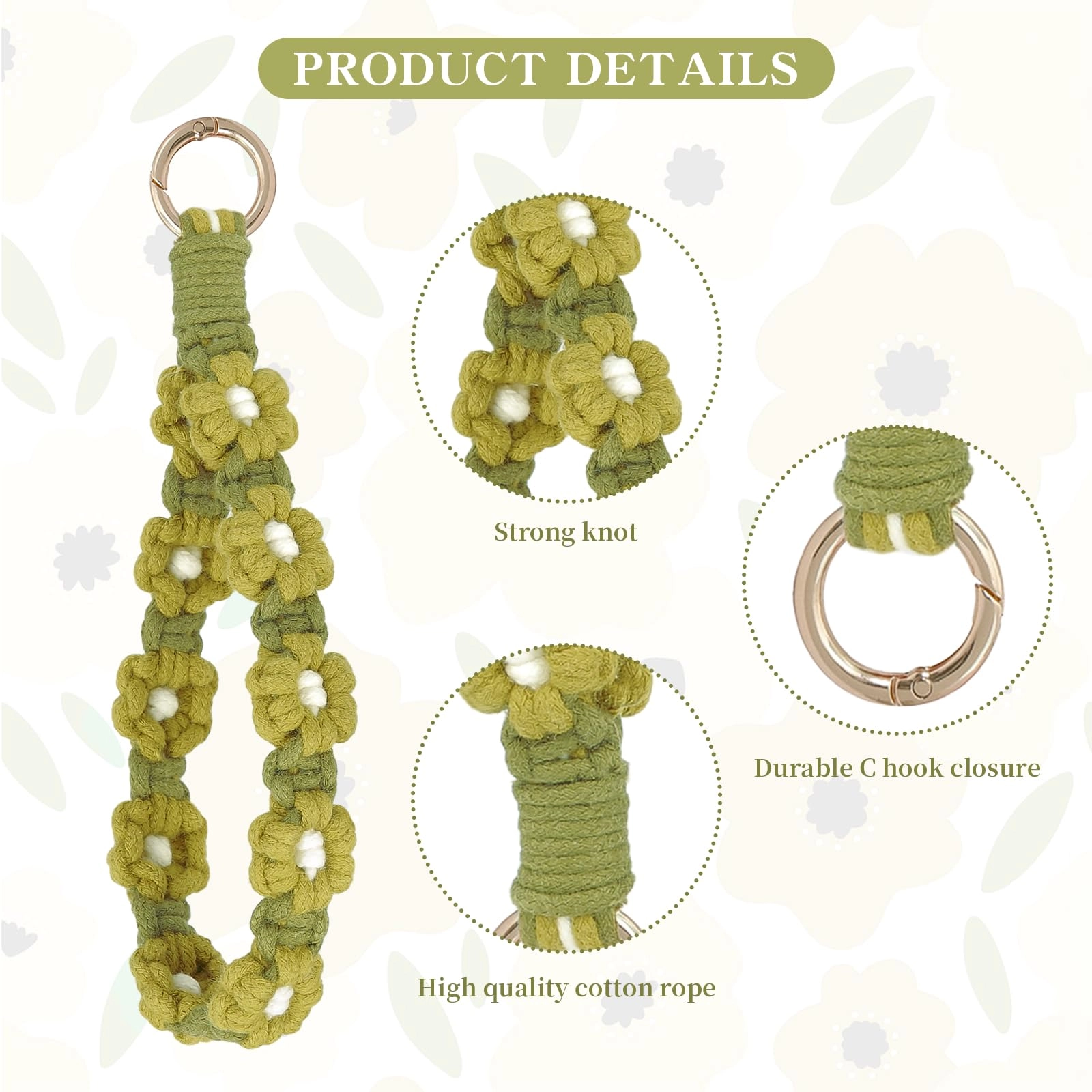 Boho Macrame Keychain - Car