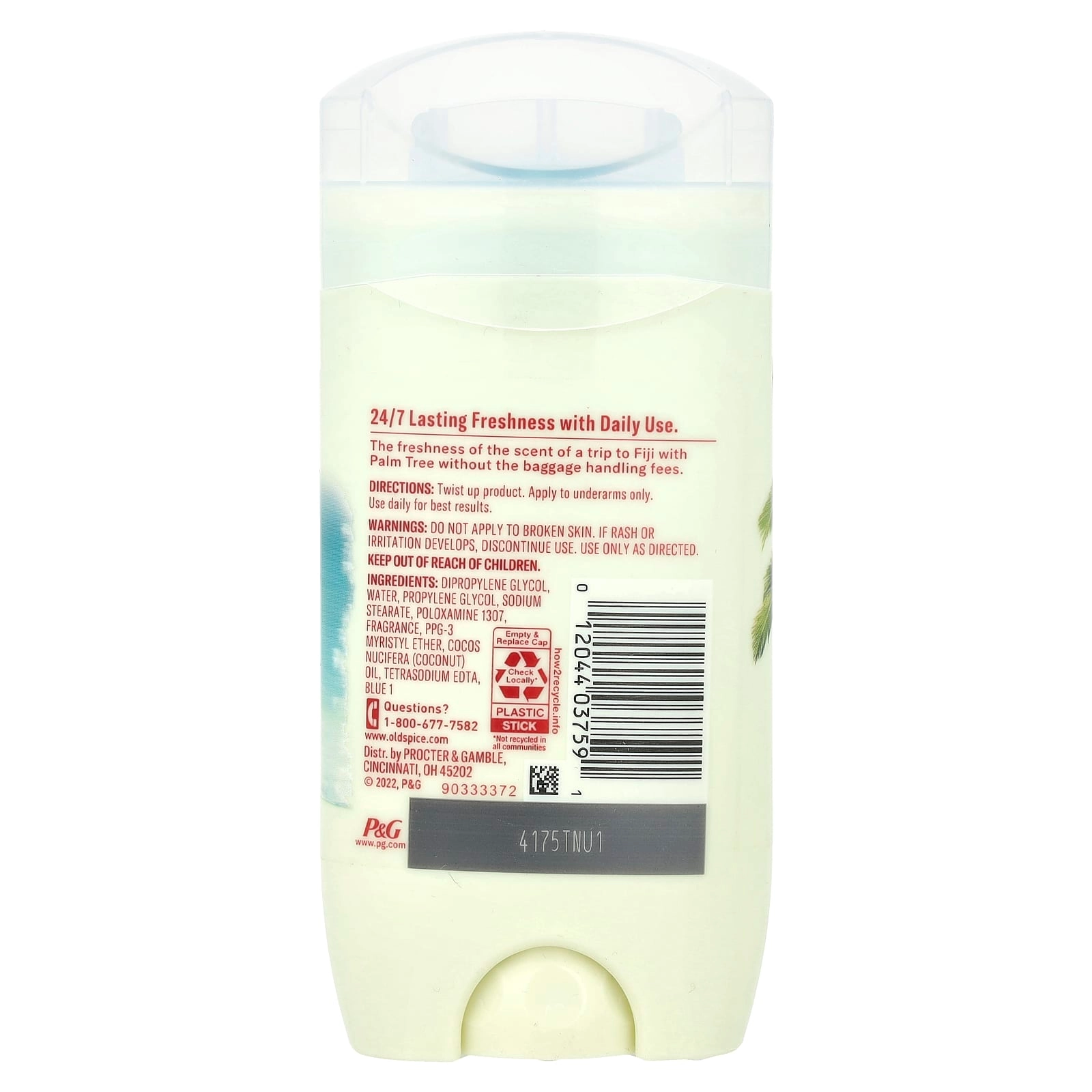 Aluminum Free Deodorant - Fiji with Palm Tree 3.0 Ounce
