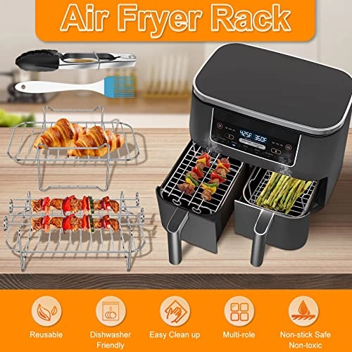 Air Fryer Racks - Stainless Steel, Plastic, Silicone 4 Pcs
