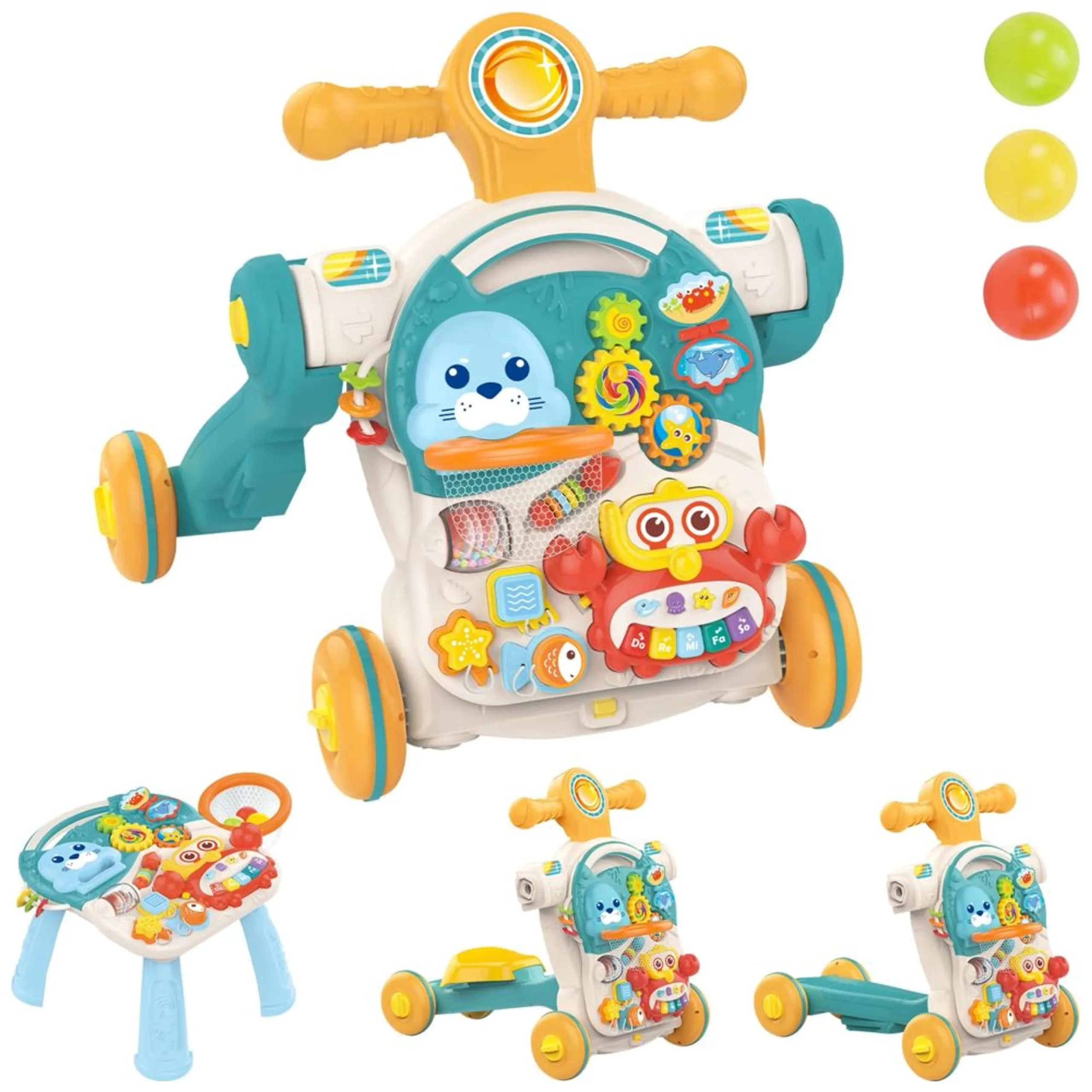 Baby Activity Walker - 3-In-1 Musical Educational