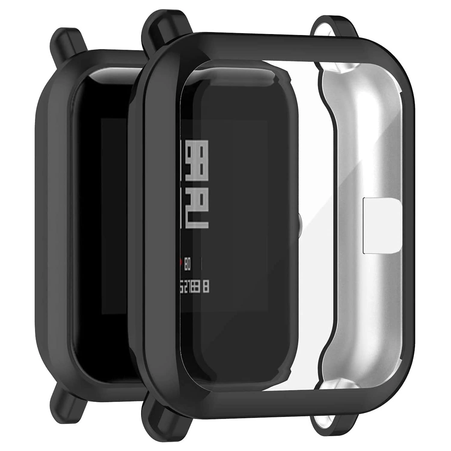 Sounce Full Body Case for Amazfit GTS 2 Mini / Bip U / Bip U Pro / BIP Lite / Bip S / Bip S Lite - Shock-Absorbing Flexible Black TPU 1-Pack