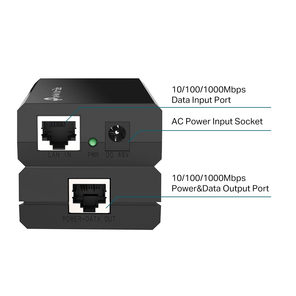 PoE Injector - 1 IEEE 802.3af 150 Mbps