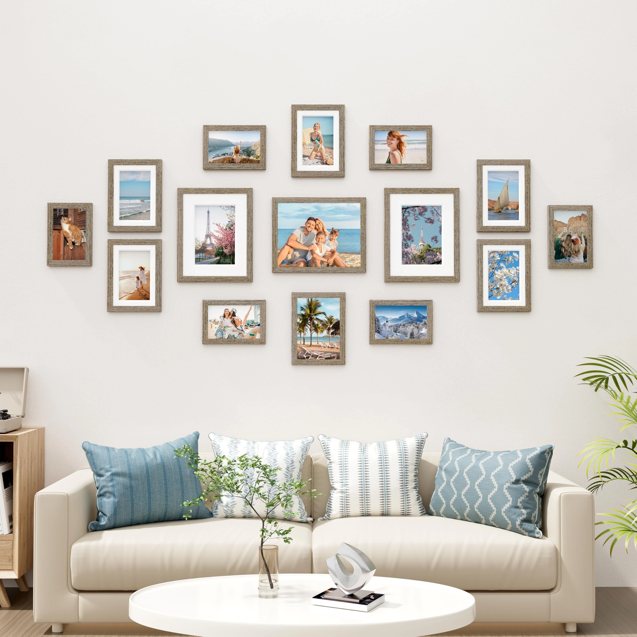 Picture Frames Set - 10 Pack Rustic Grey