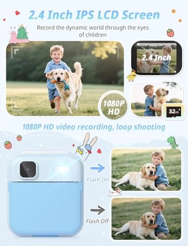Kids Instant Camera - 2.4" 1080P 32GB