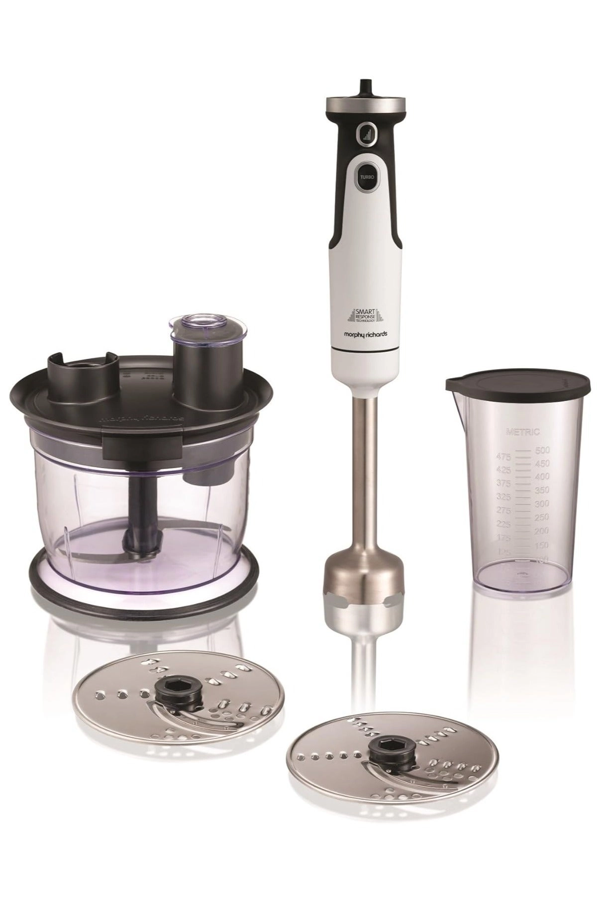 Morphy Richards Total Control Work Centre - 8-Speed Chopper with Reversible Slicing/Grating Discs