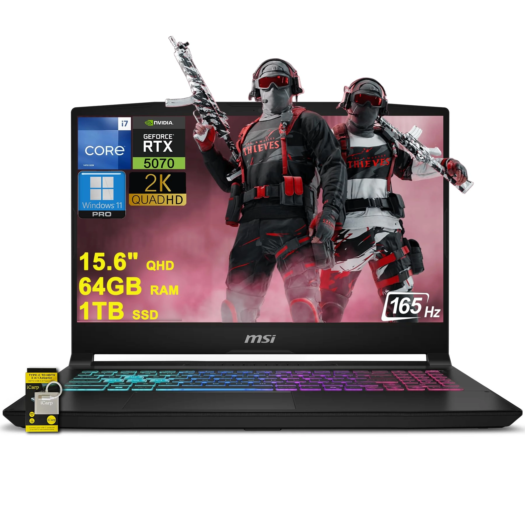 MSI Katana 15 HX - 15.6'' i7-14650HX 64GB DDR5 1TB SSD