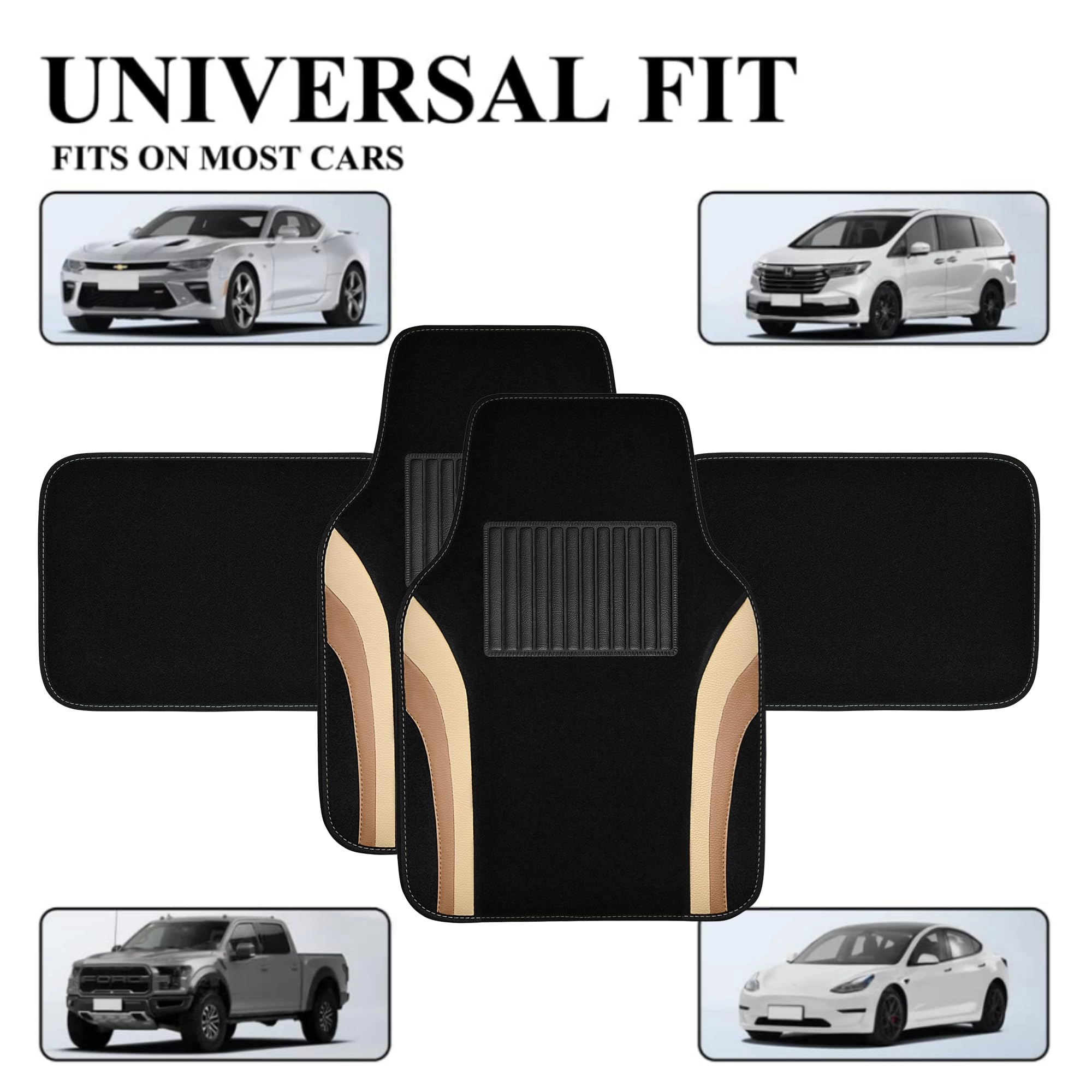 Jelly Waterproof Universal Fit Car Floor Mats - Pink Leather