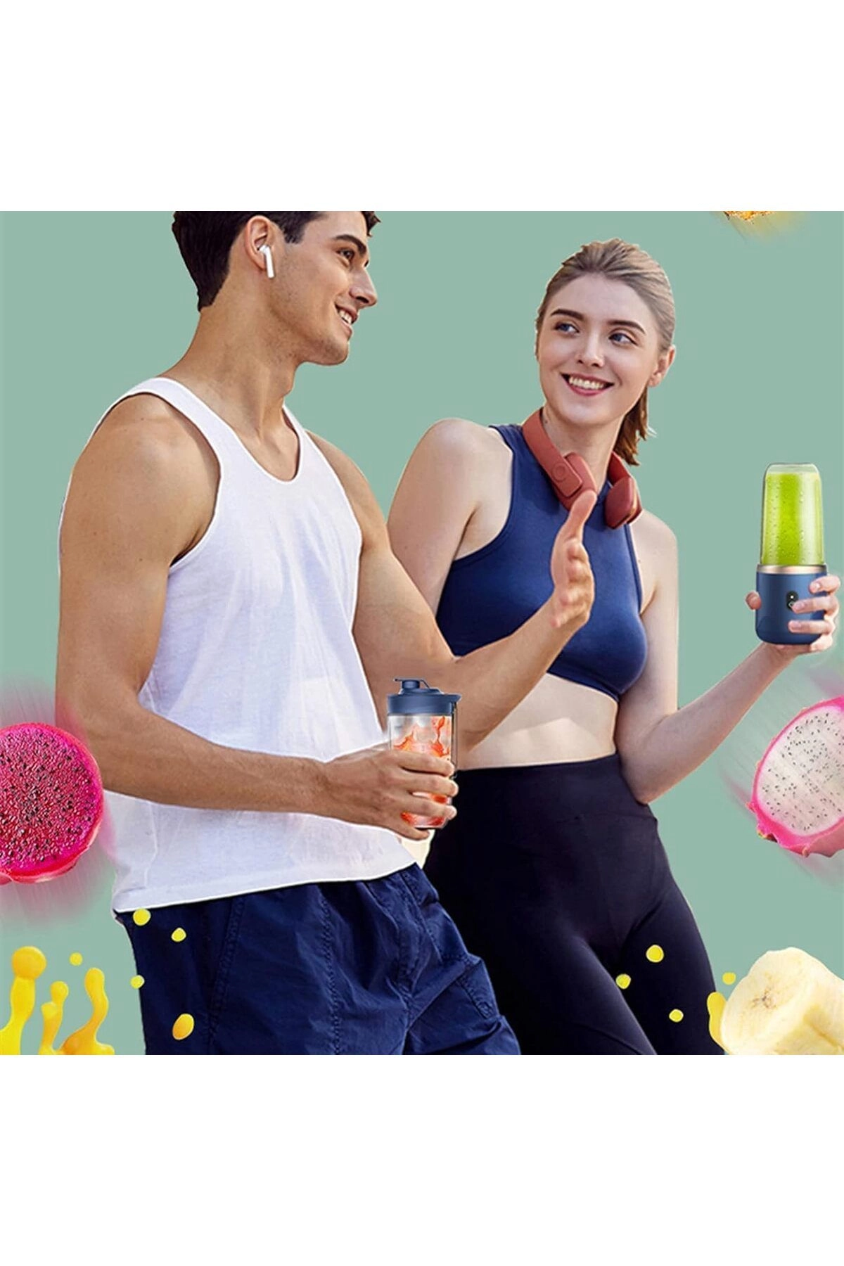 Portable Mini Blender - USB Rechargeable, 6-Blade