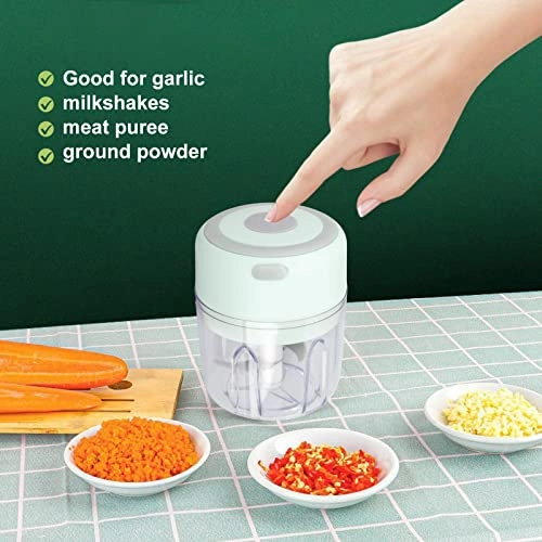 Mini Electric Garlic Chopper - 250ml USB Rechargeable