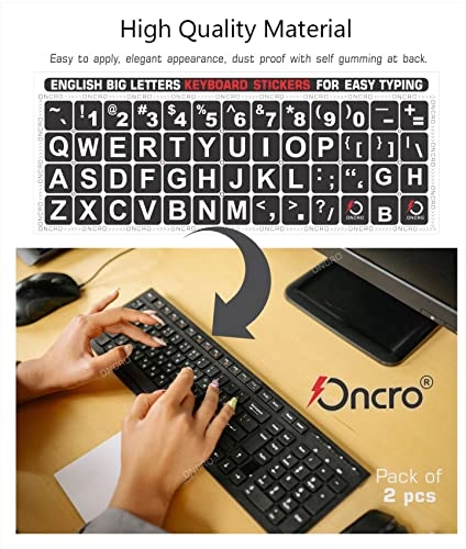 Keyboard Stickers - Pack of 2 Large Black