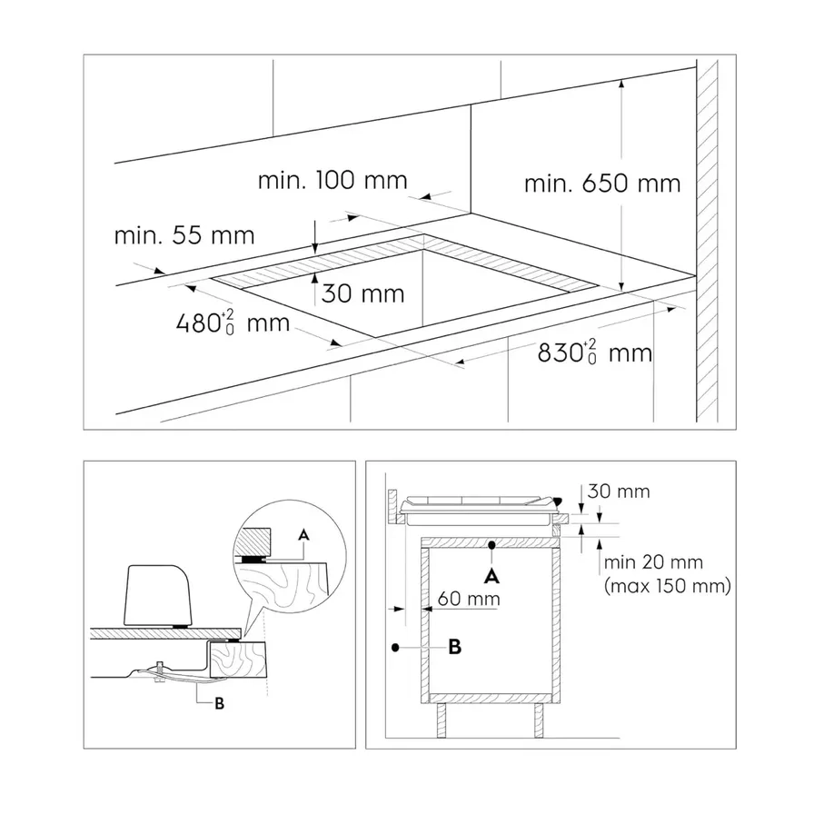 UltimateTaste 700 KGG95376K Gas hob