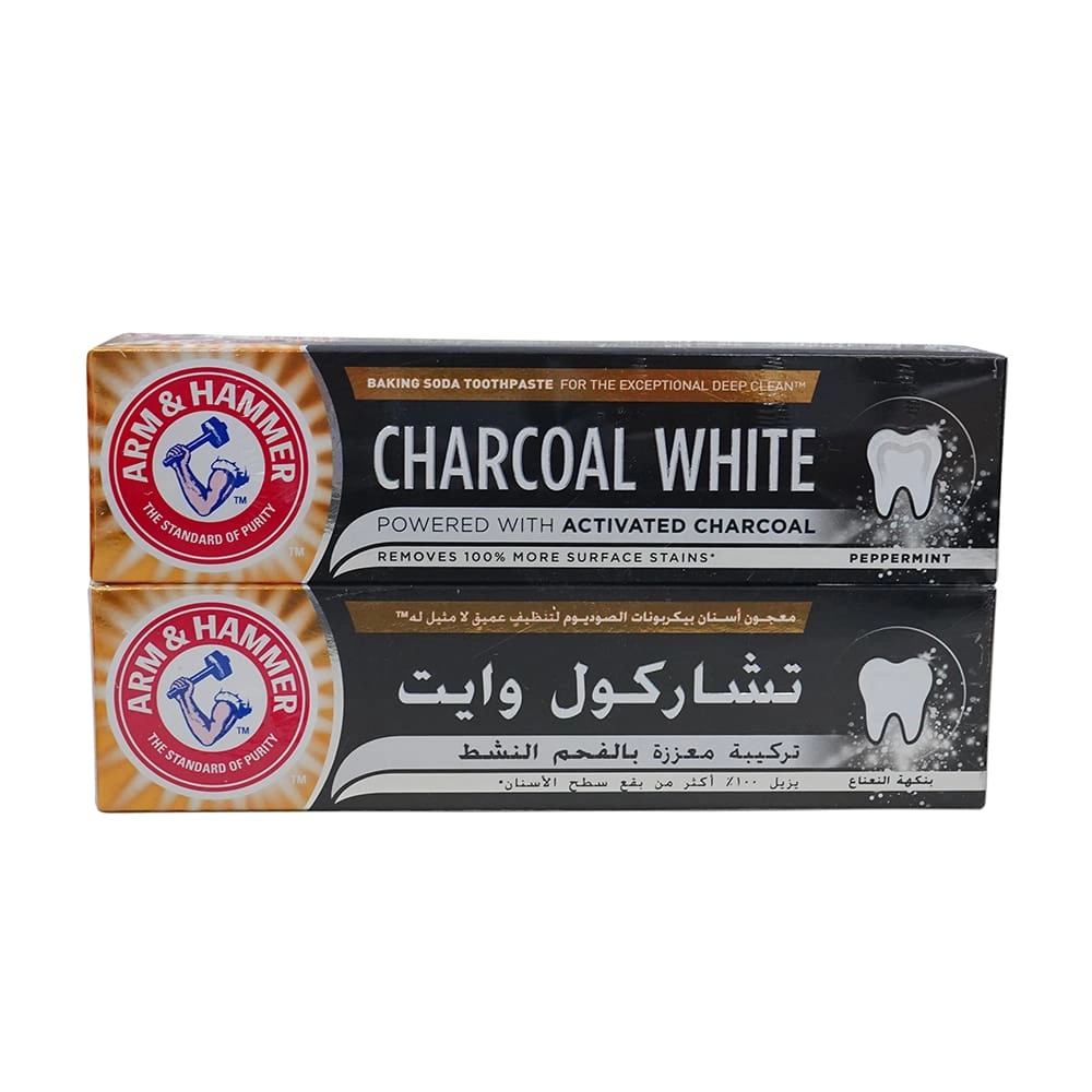 Arm & Hammer Charcoal White Charcoal Toothpaste 2 x 75ml
