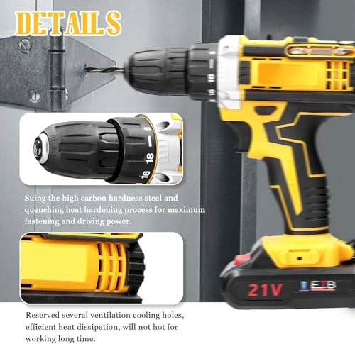 Drill Machine - 13mm + Grinder Machine - 4.5-inch + Cordless Drill Machine - 21V