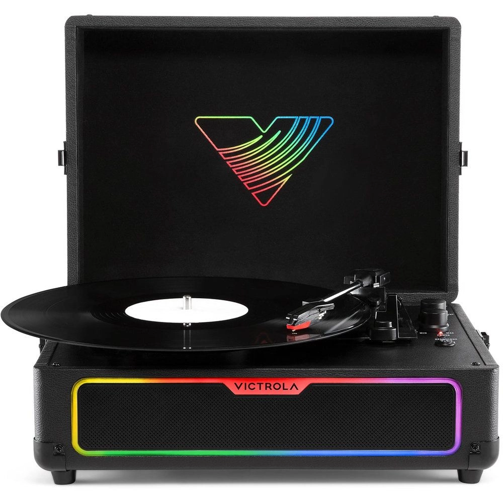 Victrola Journey Glow - Illuminated Suitcase 18 RGB Light Effects Bluetooth Streaming
