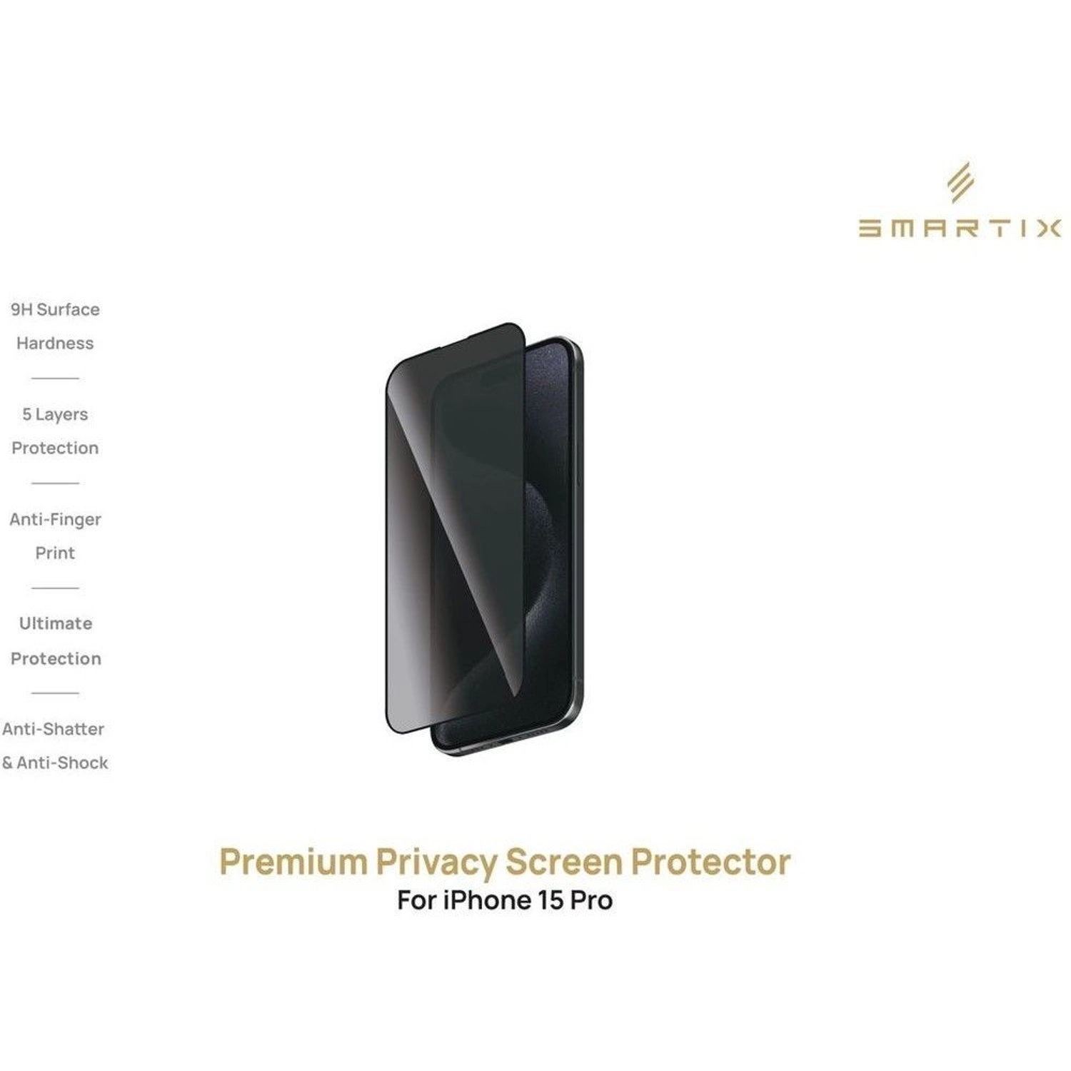 Privacy Screen Protector iPhone 15 Pro - 9H
