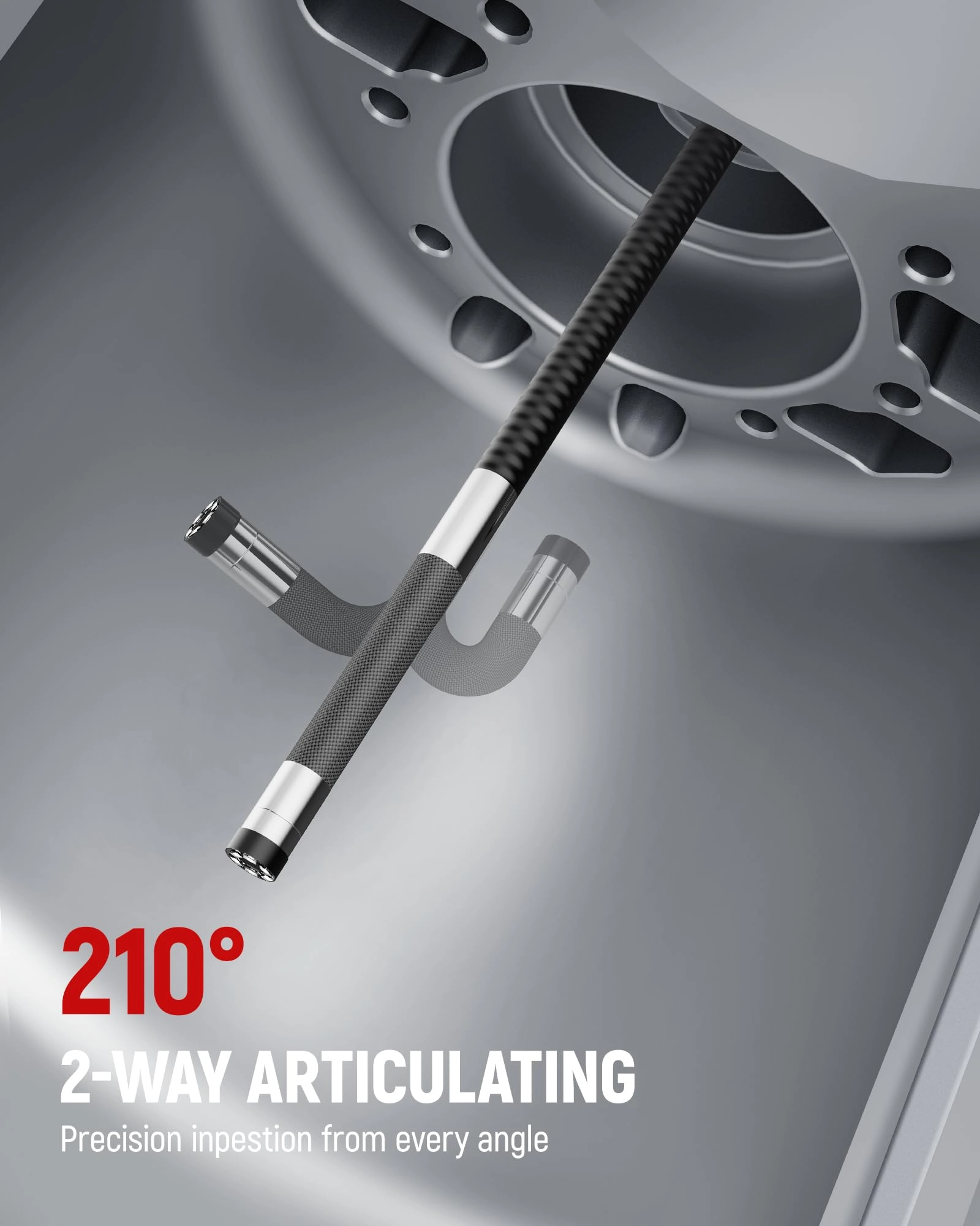 Two-Way Articulating Borescope Camera - 0.25in 5.3FT