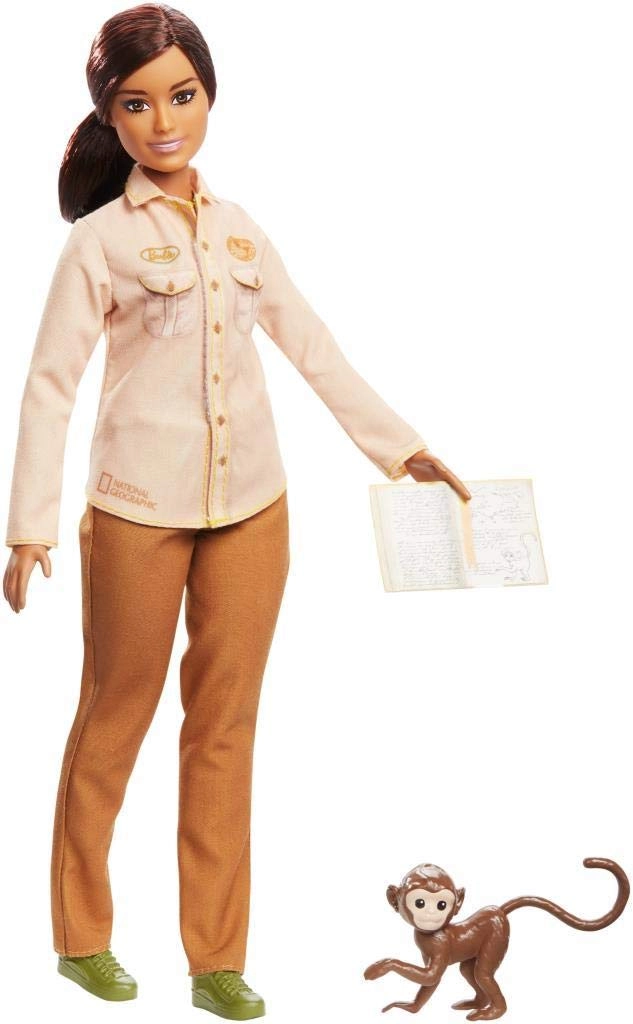Barbie I CAN BE - NAT GEO DOLL ASST. - wildlife conservationist with monkey Ages 3+