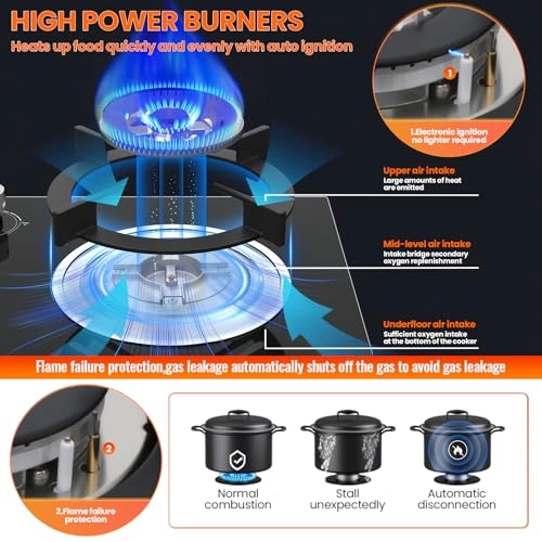 RQZ-Glass-UK Gas hob