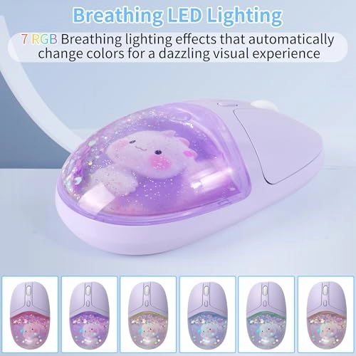 Aqua Mouse with Liquid Quicksand Sequins - Bluetooth USB