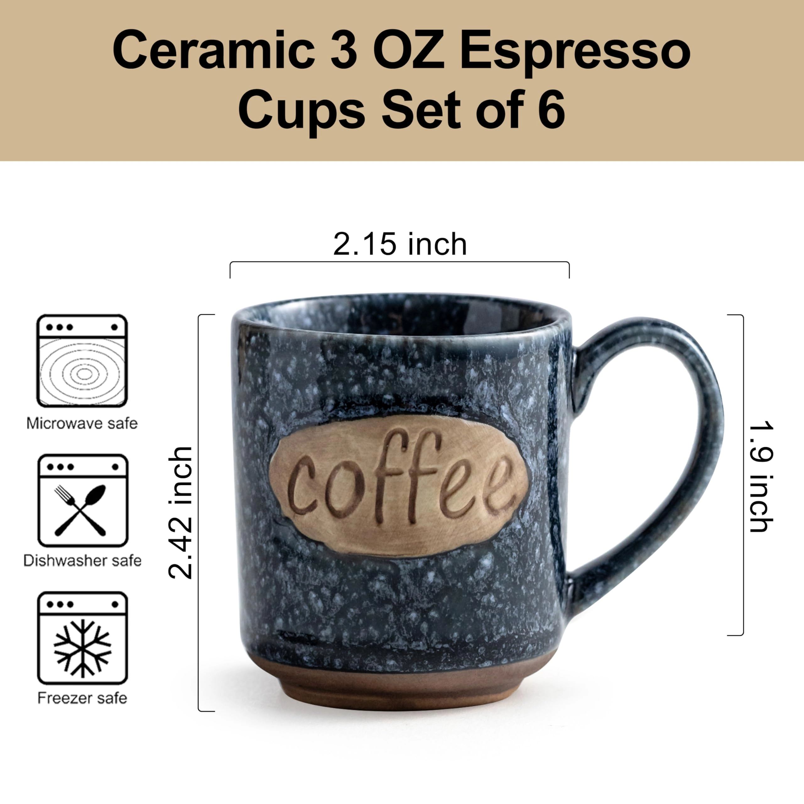Espresso Cup - 6 pcs - coffee design