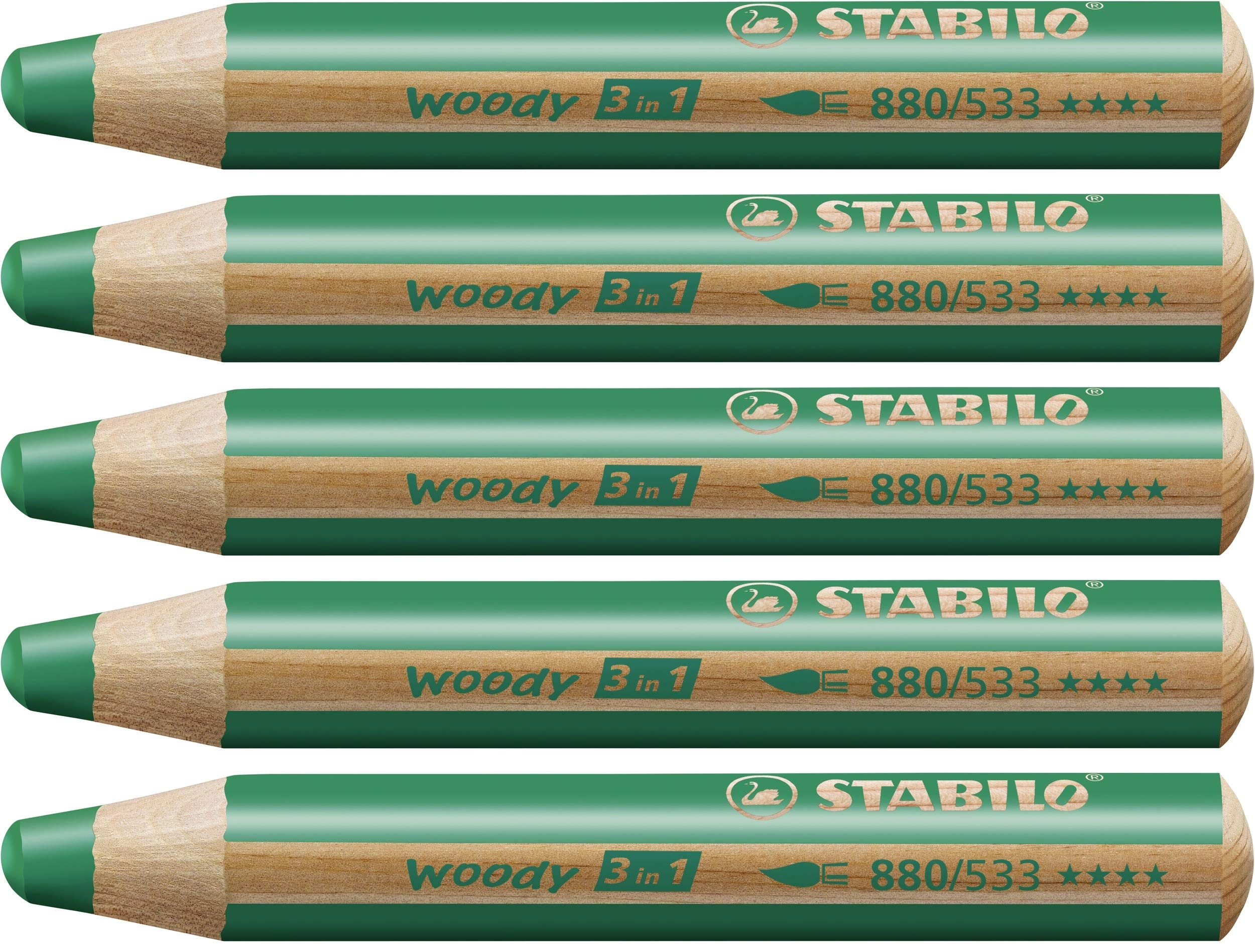 Woody 3-in-1 Crayons - 5 Pcs