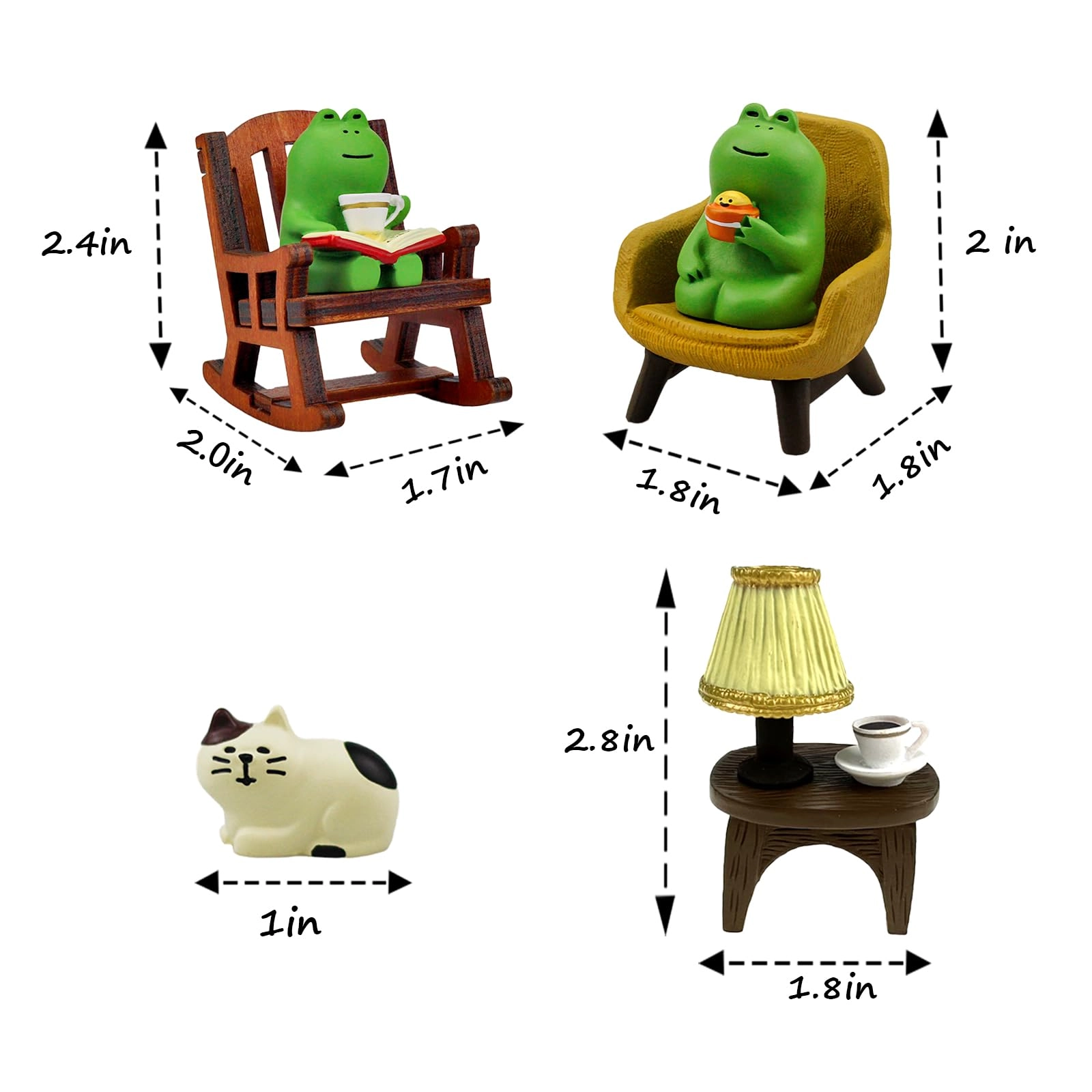 Miniature Frog Figurines - Plastic Resin Set