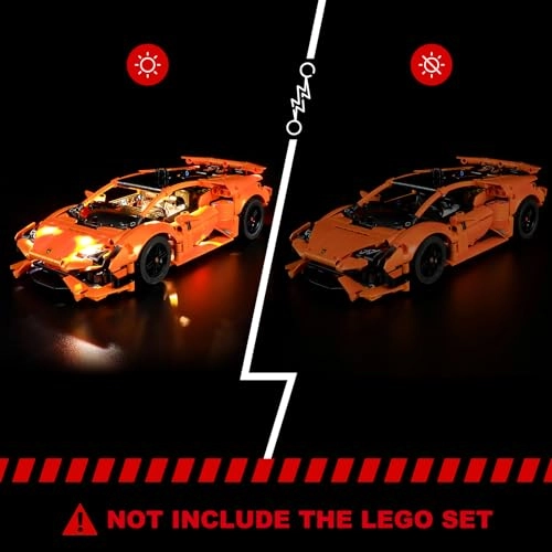 Led Lighting Kit - Orange for LEGO Lamborghini Huracán Tecnica 42196