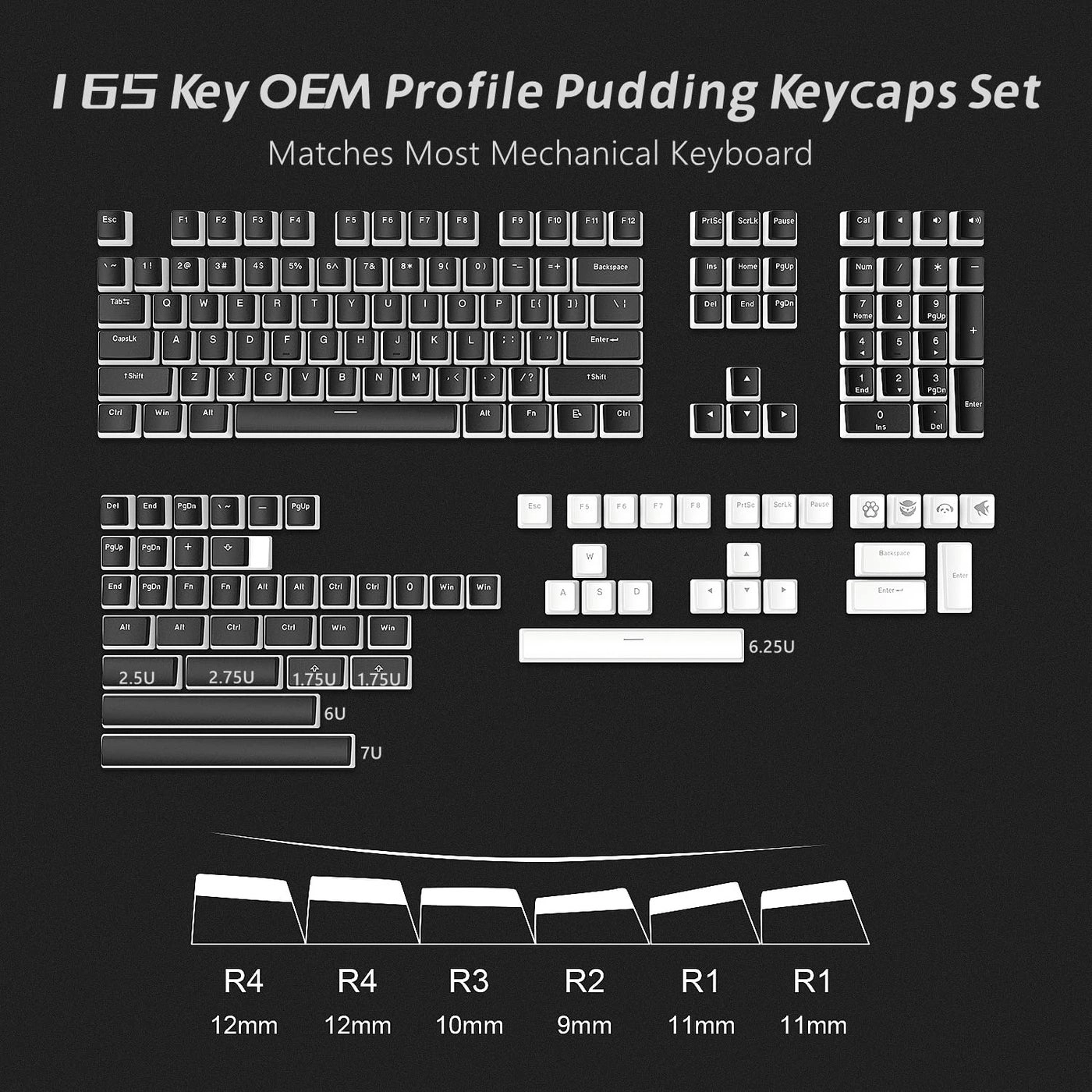 Pudding Keycaps - 165 Keys PBT