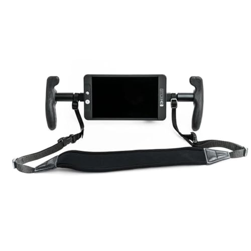 Lightweight Black Rubber Monitor Handles - Adjustable Neoprene Neck Strap Compatible with Smart 7 Series