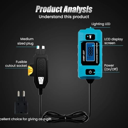 Multifunctional Car Circuit Tester - 0.01A-19.99A Backlit Display