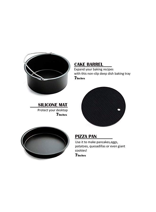 Non-stick Barrel/Pan + Metal Holder + Multi-Purpose Rack + Skewers + Silicone Mat - Non-stick SET OF 5