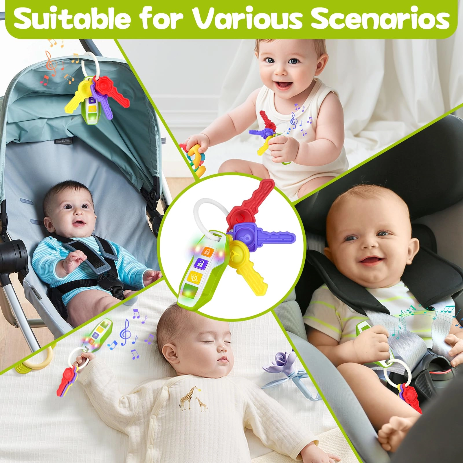 Baby Key Teether - Plastic, Silicone