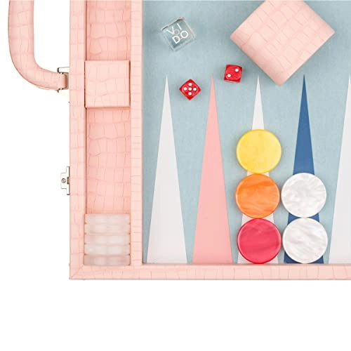 Backgammon Set - 20 inch 44mm Checkers Vegan Leather