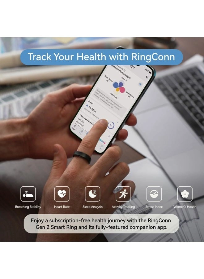 Gen 2 Smart Ring - Sleep Apnea Monitoring 12-Day Battery Life